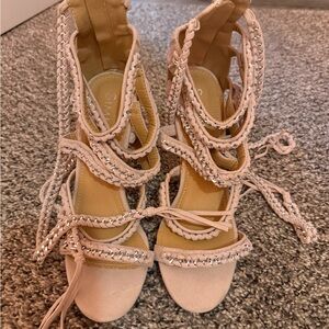Lulu's Cream Braided Gladiator Sandals